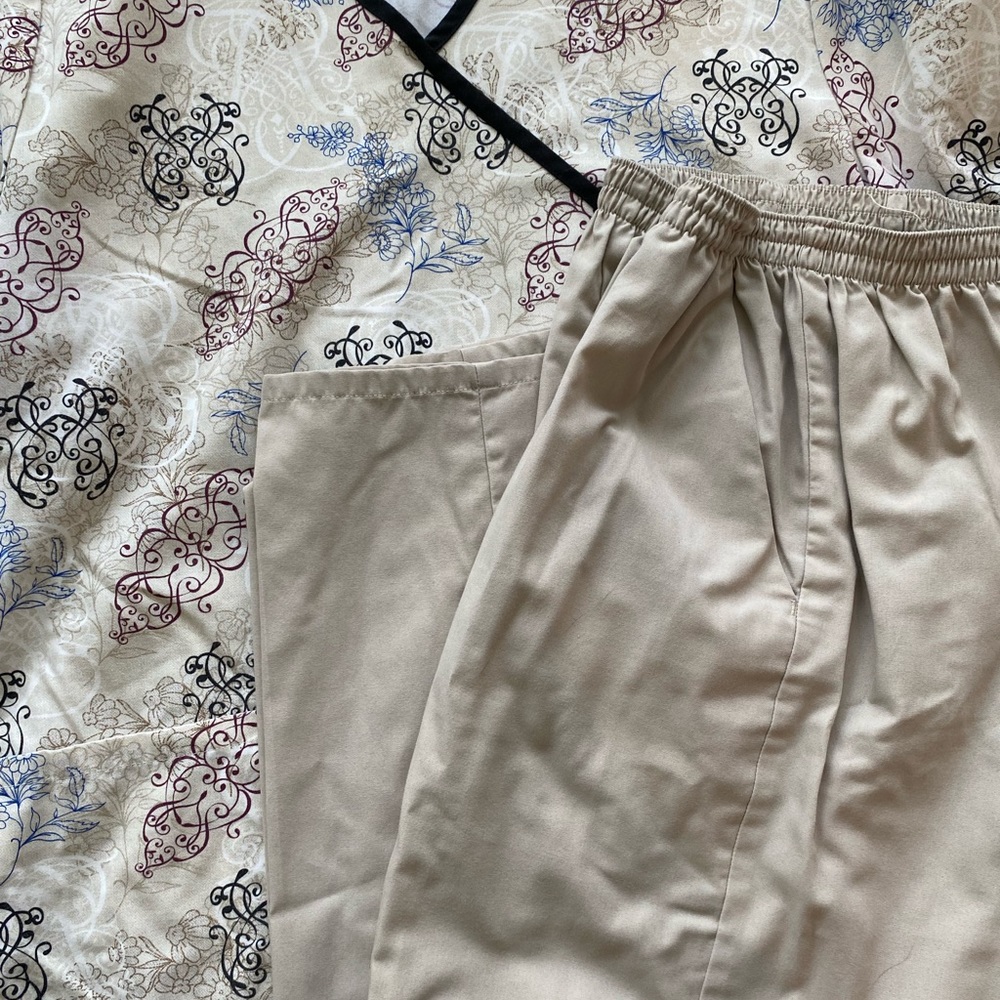 Scrub top with matching pants